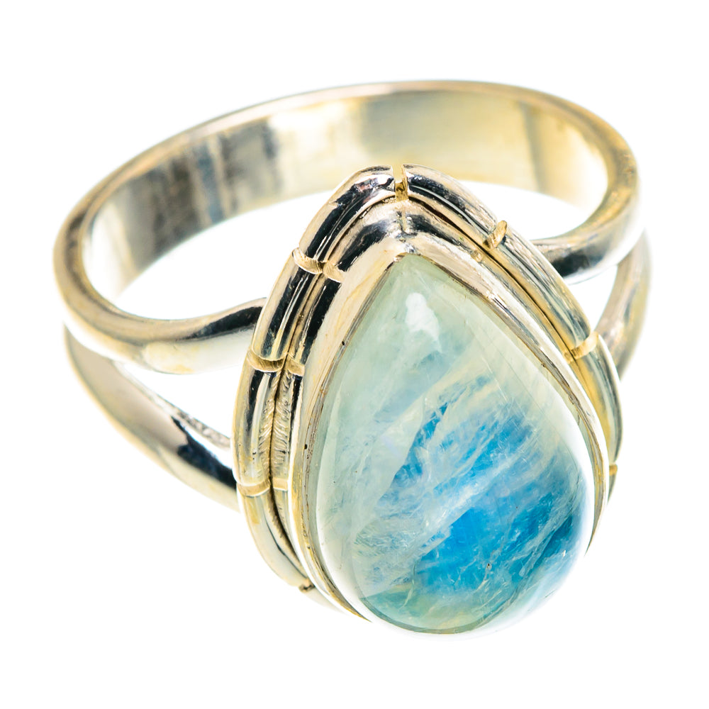 Rainbow Moonstone Rings handcrafted by Ana Silver Co - RING91038