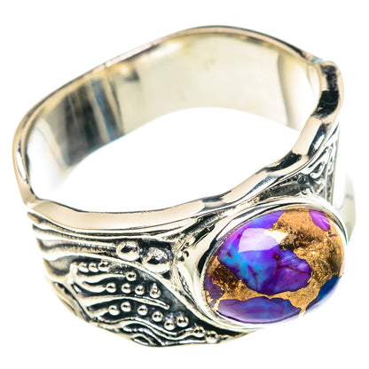 Purple Copper Composite Turquoise Rings handcrafted by Ana Silver Co - RING91053