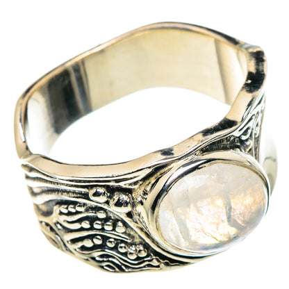 Rainbow Moonstone Rings handcrafted by Ana Silver Co - RING91057
