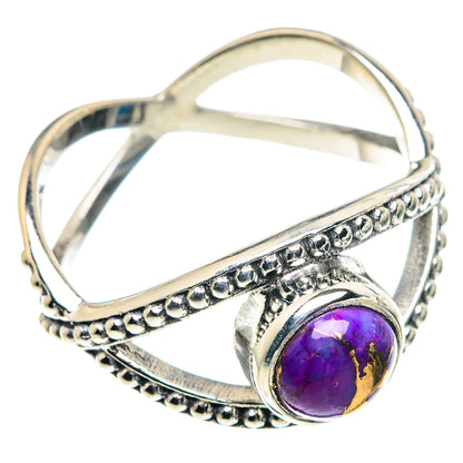 Purple Copper Composite Turquoise Rings handcrafted by Ana Silver Co - RING91086