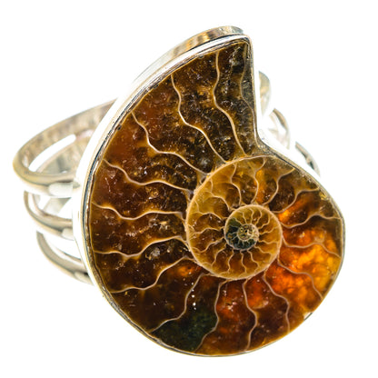 Ammonite Fossil Rings handcrafted by Ana Silver Co - RING91111
