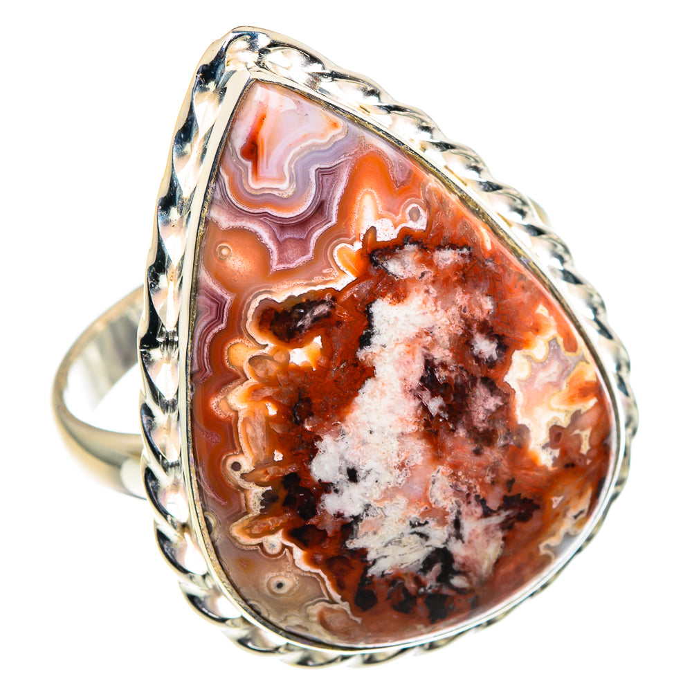 Crazy Lace Agate Rings handcrafted by Ana Silver Co - RING91112