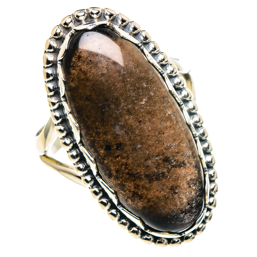 Gold Sheen Obsidian Rings handcrafted by Ana Silver Co - RING91114