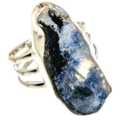 Rainbow Moonstone Rings handcrafted by Ana Silver Co - RING91141