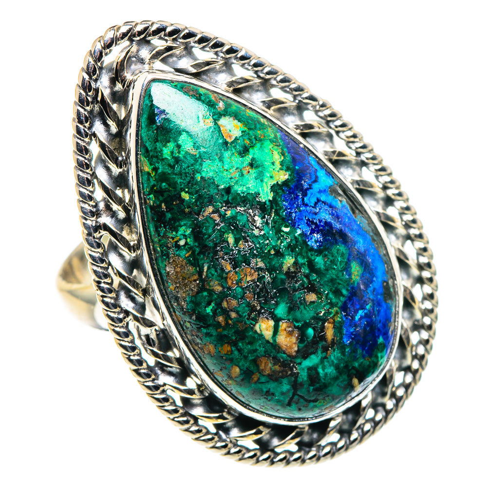 Azurite Malachite Rings handcrafted by Ana Silver Co - RING91146
