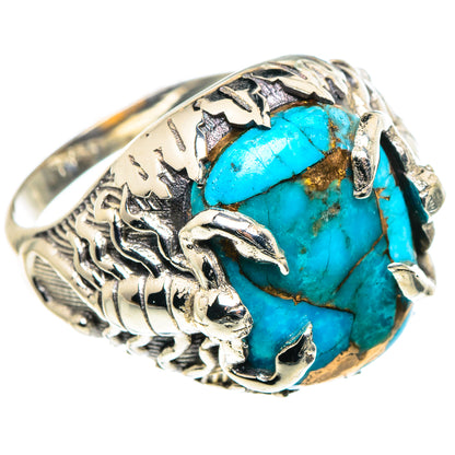 Blue Copper Composite Turquoise Rings handcrafted by Ana Silver Co - RING91158