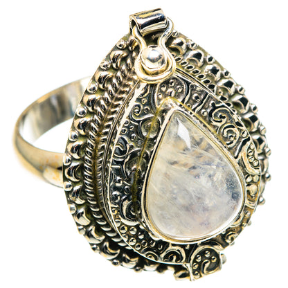 Rainbow Moonstone Rings handcrafted by Ana Silver Co - RING91188