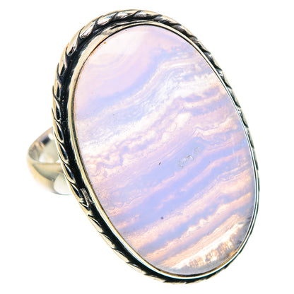 Blue Lace Agate Rings handcrafted by Ana Silver Co - RING91190