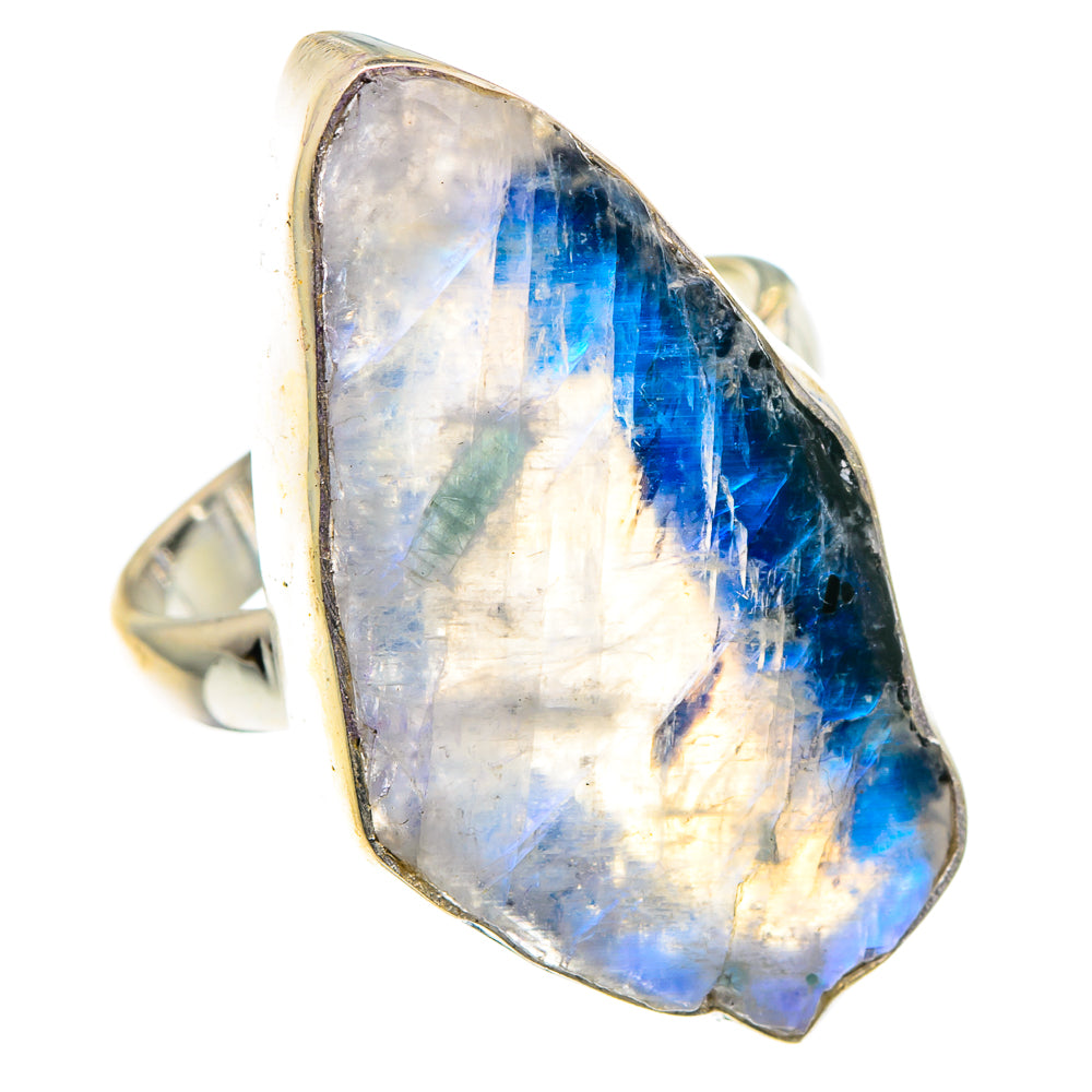 Rainbow Moonstone Rings handcrafted by Ana Silver Co - RING91191