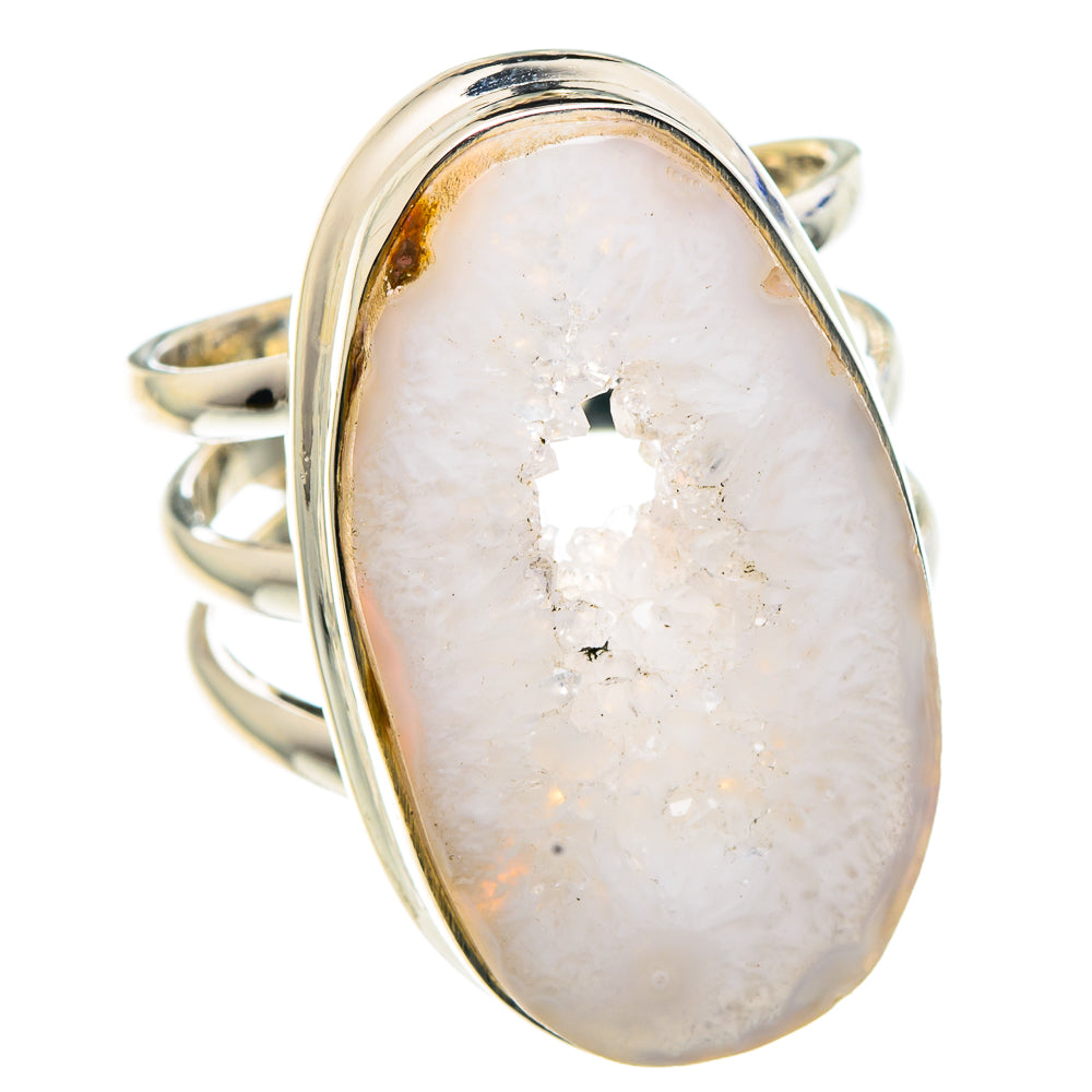 White Geode Slice Rings handcrafted by Ana Silver Co - RING91193
