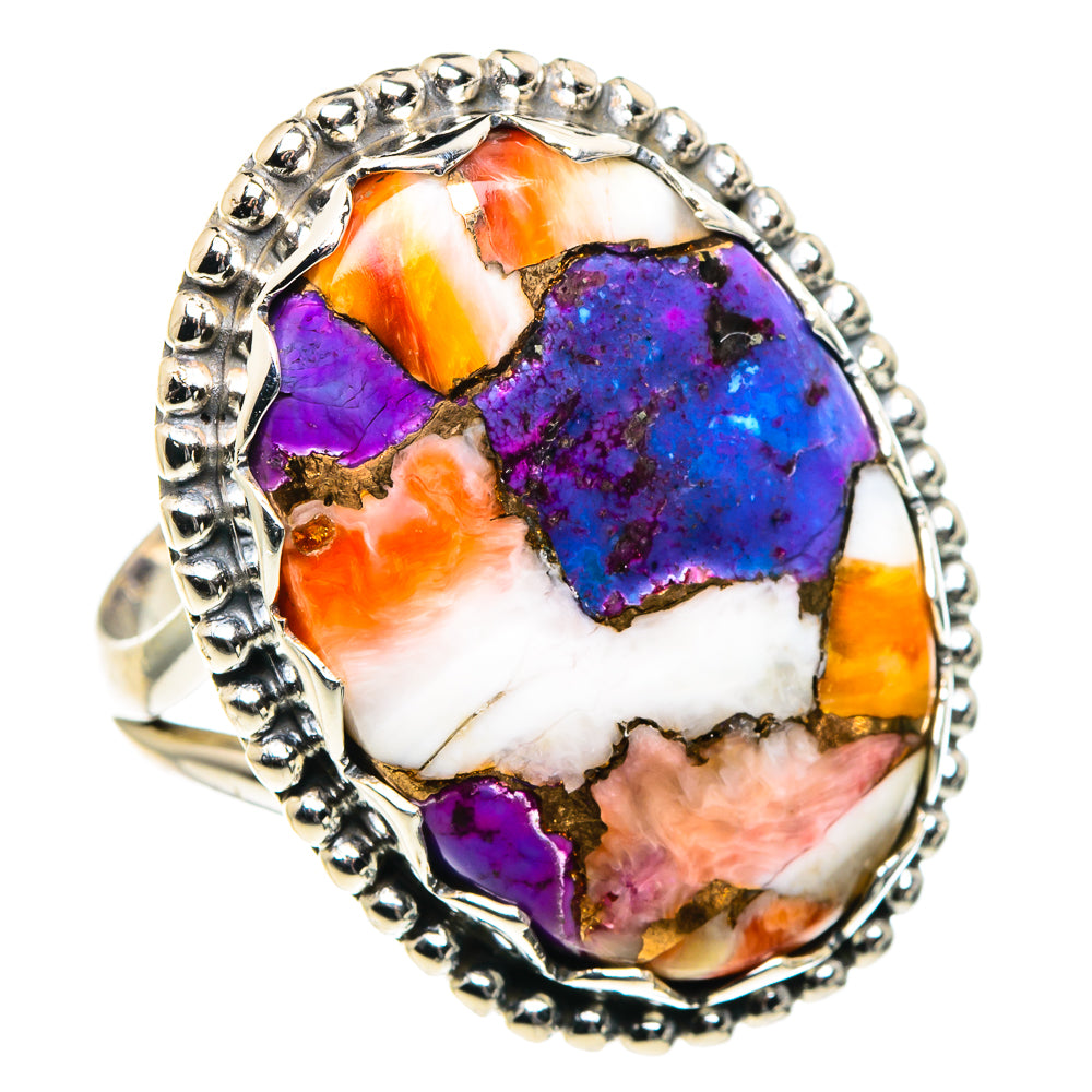 Kingman Pink Dahlia Turquoise Rings handcrafted by Ana Silver Co - RING91194