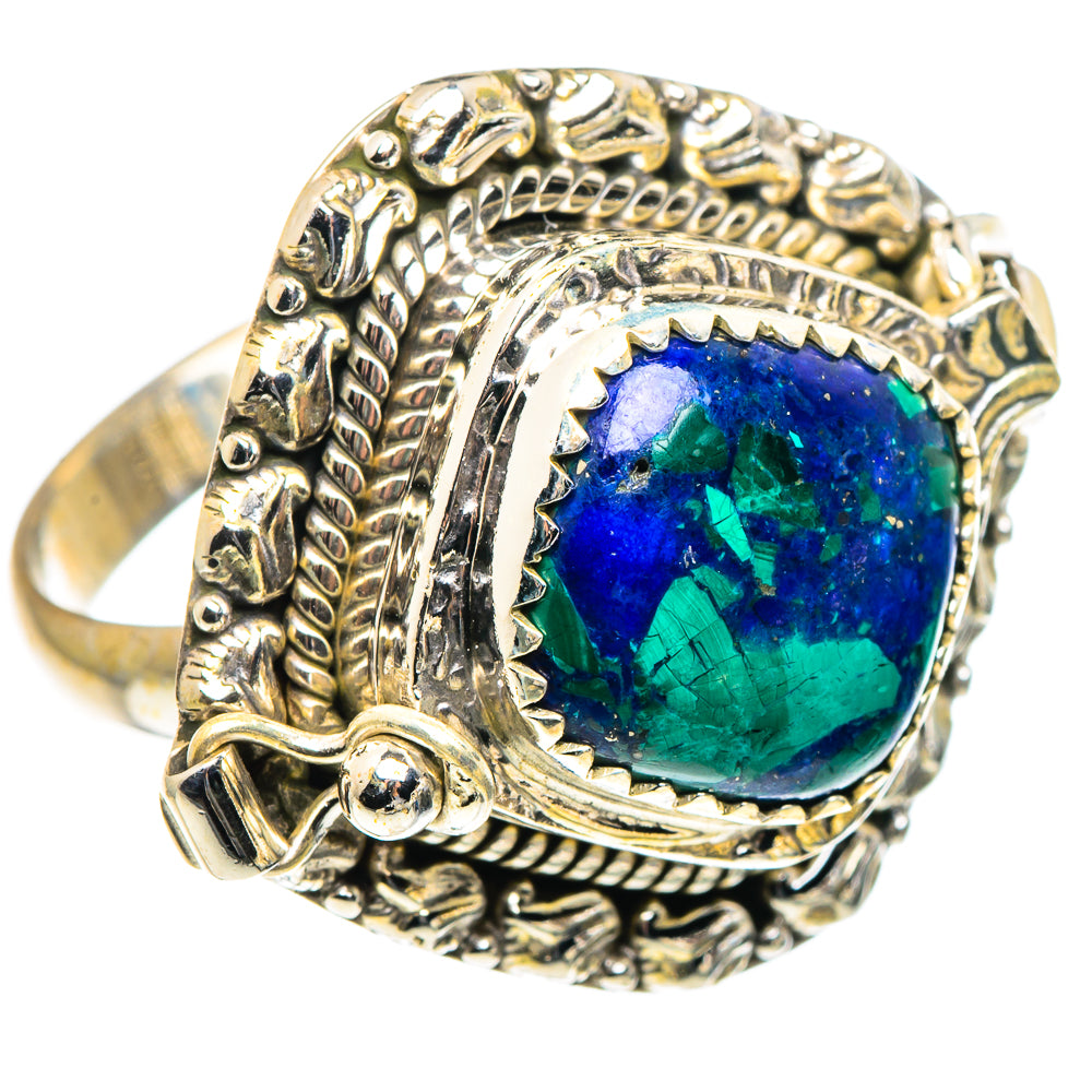 Azurite Malachite Rings handcrafted by Ana Silver Co - RING91196