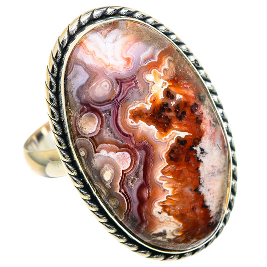 Crazy Lace Agate Rings handcrafted by Ana Silver Co - RING91223