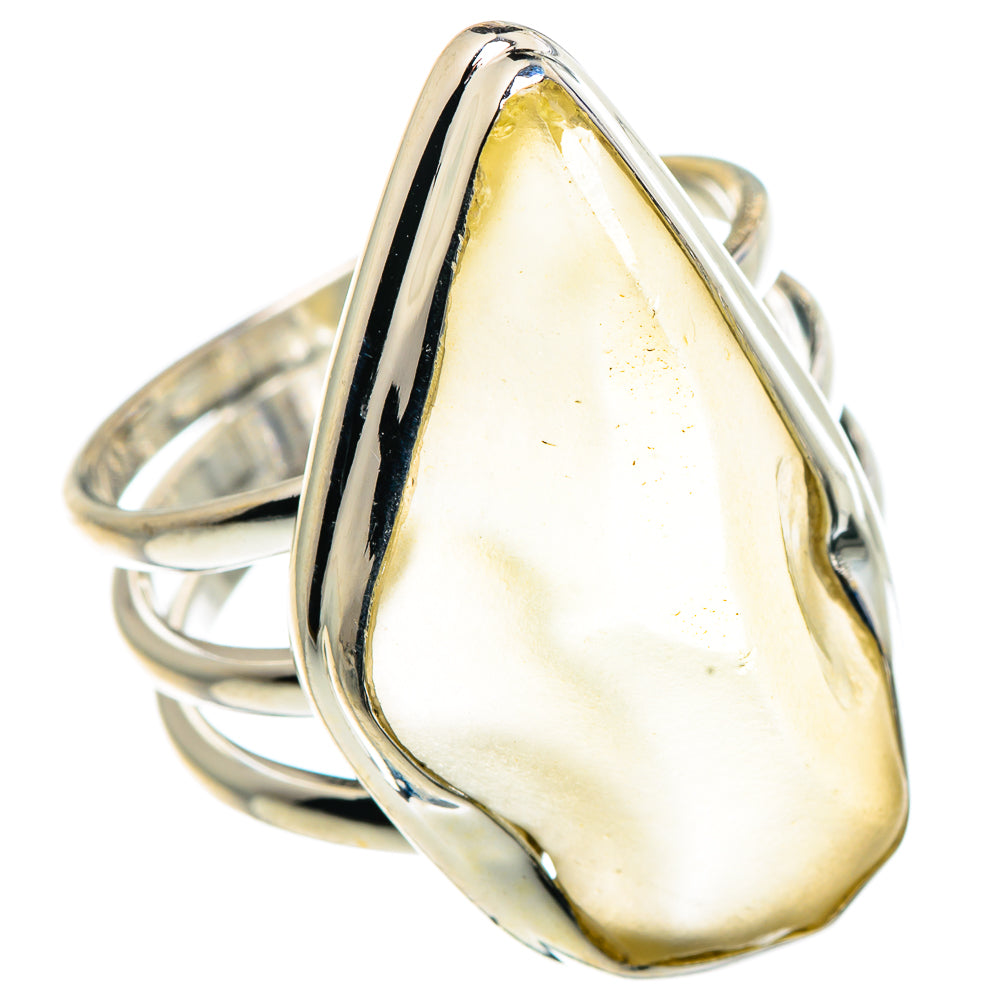 Libyan Desert Glass Rings handcrafted by Ana Silver Co - RING91225