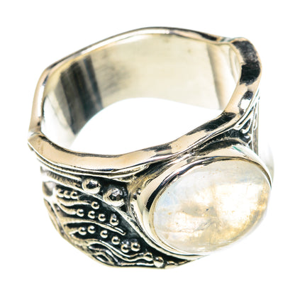 Rainbow Moonstone Rings handcrafted by Ana Silver Co - RING91288