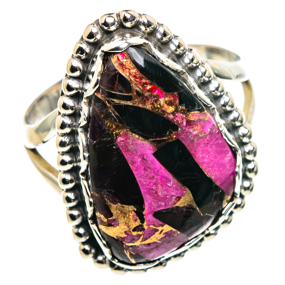 Purple Copper Composite Turquoise Rings handcrafted by Ana Silver Co - RING91309