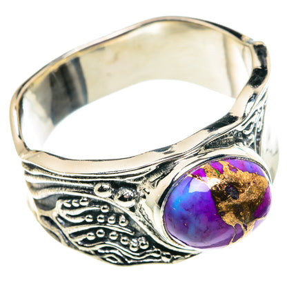 Purple Copper Composite Turquoise Rings handcrafted by Ana Silver Co - RING91367