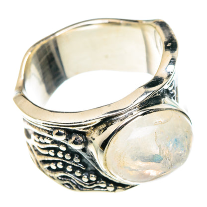 Rainbow Moonstone Rings handcrafted by Ana Silver Co - RING91371