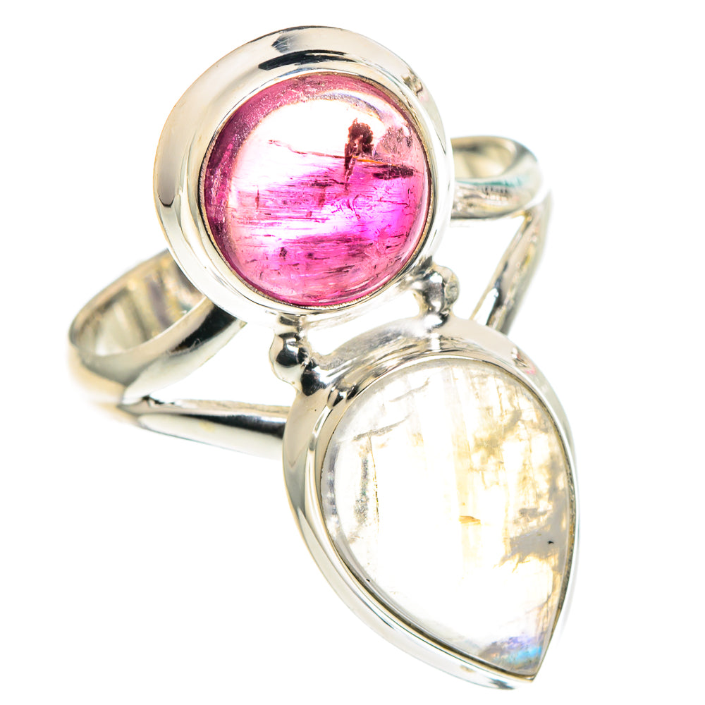 Rainbow Moonstone Rings handcrafted by Ana Silver Co - RING91389