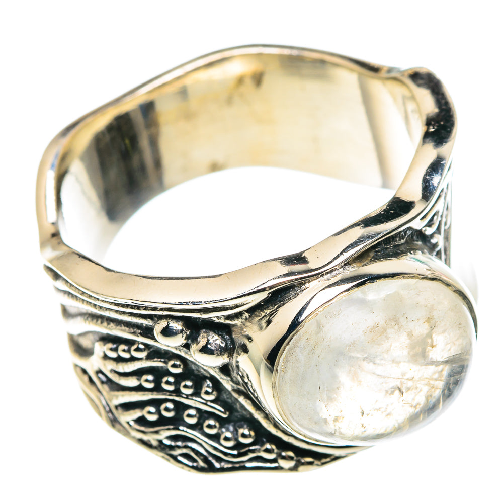 Rainbow Moonstone Rings handcrafted by Ana Silver Co - RING91397