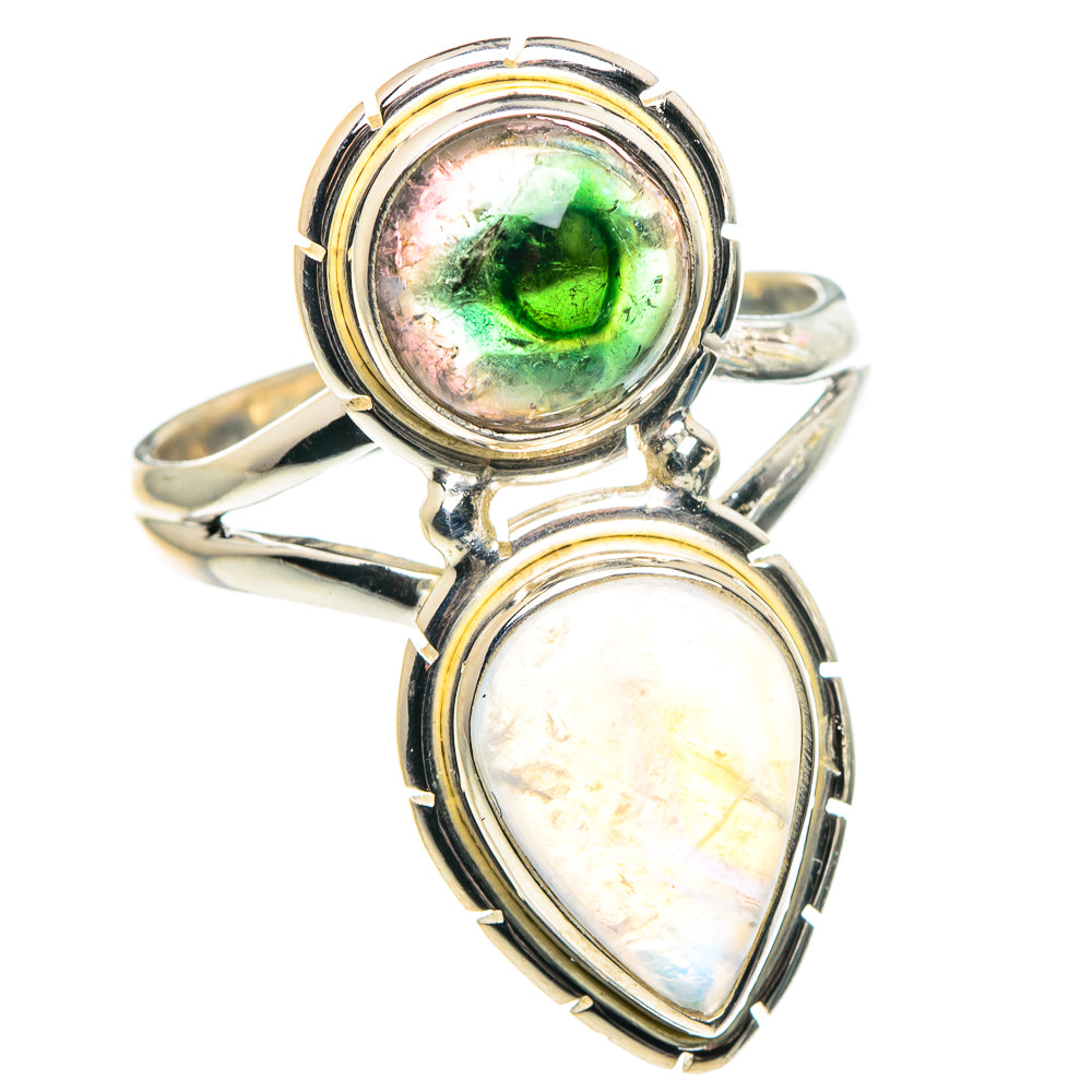 Rainbow Moonstone Rings handcrafted by Ana Silver Co - RING91398