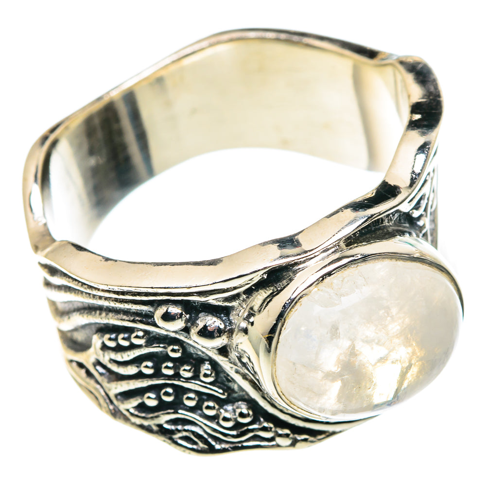 Rainbow Moonstone Rings handcrafted by Ana Silver Co - RING91420
