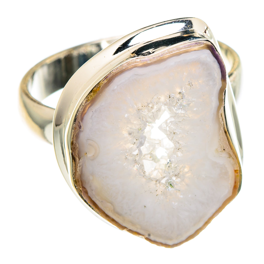 White Geode Slice Rings handcrafted by Ana Silver Co - RING91421
