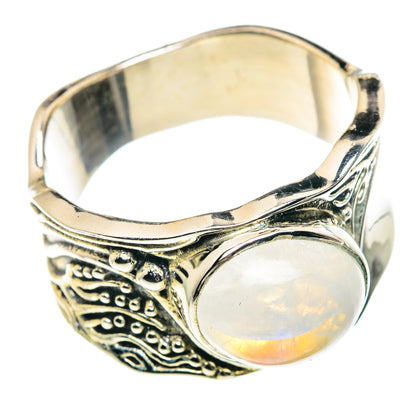 Rainbow Moonstone Rings handcrafted by Ana Silver Co - RING91468