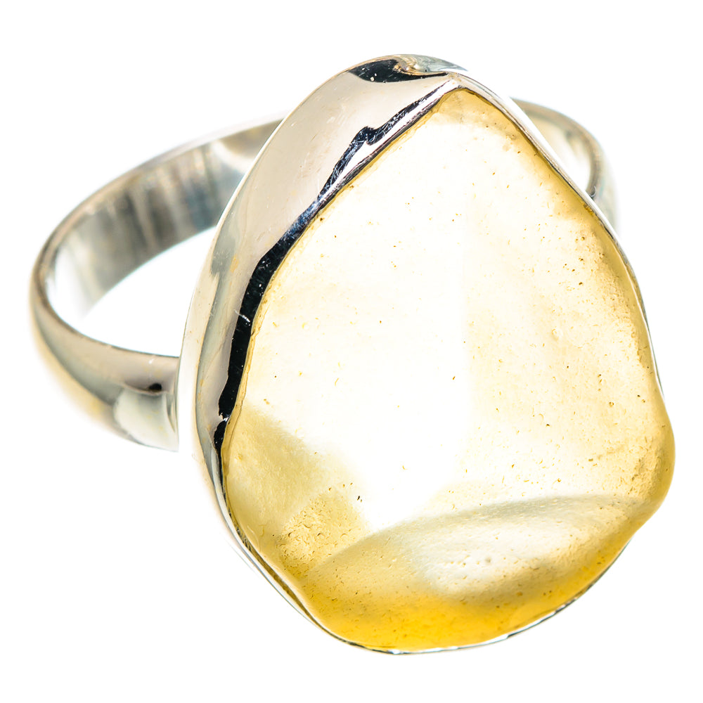 Libyan Desert Glass Rings handcrafted by Ana Silver Co - RING91498