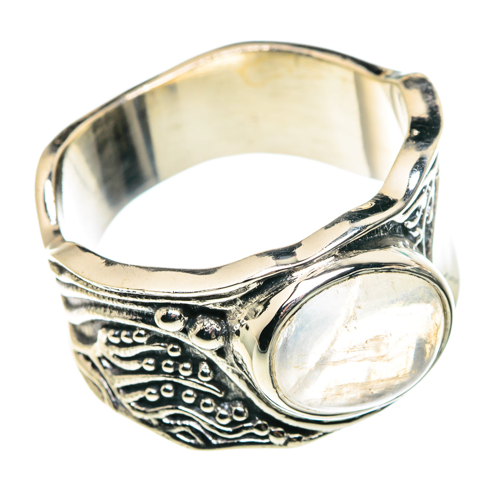 Rainbow Moonstone Rings handcrafted by Ana Silver Co - RING91505