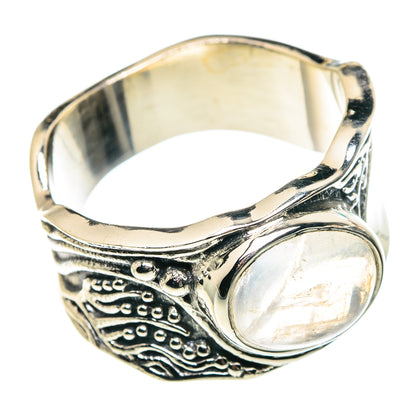 Rainbow Moonstone Rings handcrafted by Ana Silver Co - RING91505