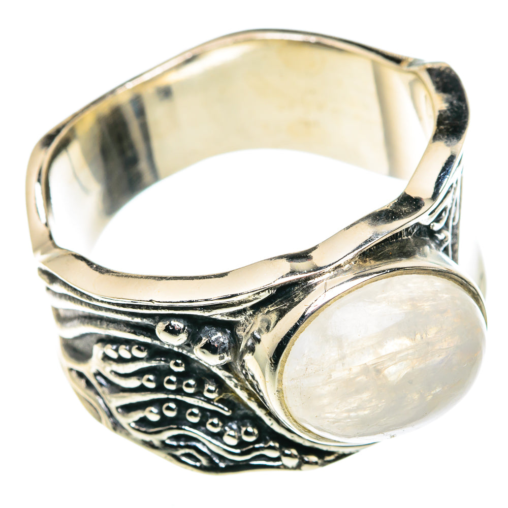 Rainbow Moonstone Rings handcrafted by Ana Silver Co - RING91522