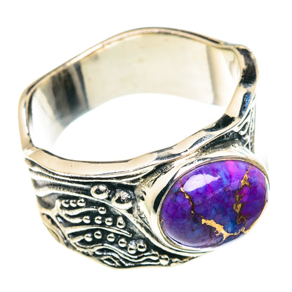 Purple Copper Composite Turquoise Rings handcrafted by Ana Silver Co - RING91559