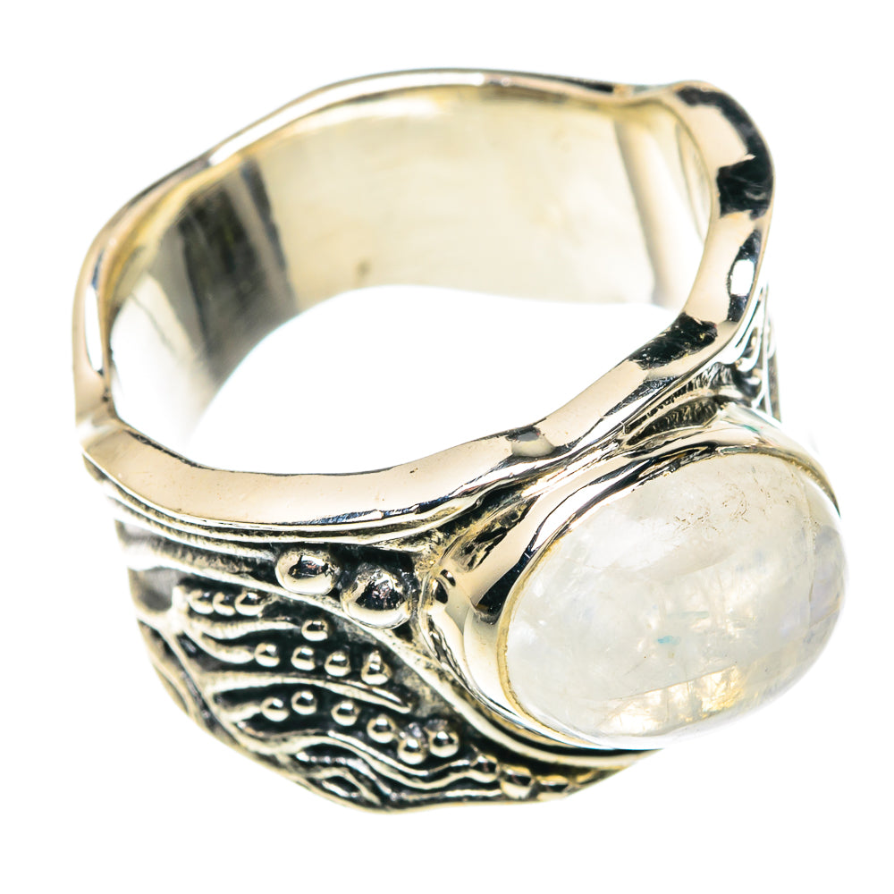 Rainbow Moonstone Rings handcrafted by Ana Silver Co - RING91562