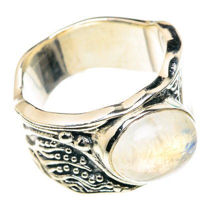 Rainbow Moonstone Rings handcrafted by Ana Silver Co - RING91604