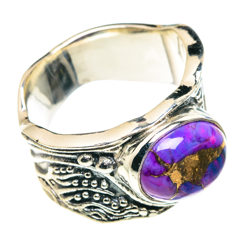 Purple Copper Composite Turquoise Rings handcrafted by Ana Silver Co - RING91625