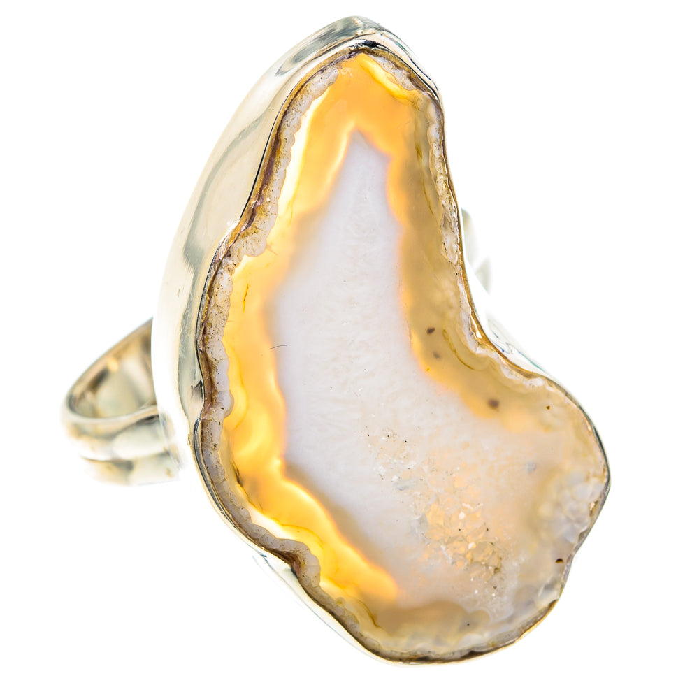 White Geode Slice Rings handcrafted by Ana Silver Co - RING91638 - Photo 2