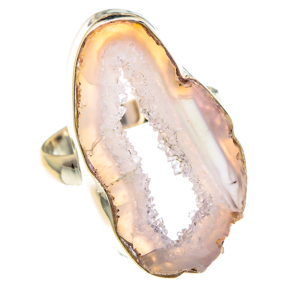 White Geode Slice Rings handcrafted by Ana Silver Co - RING91639