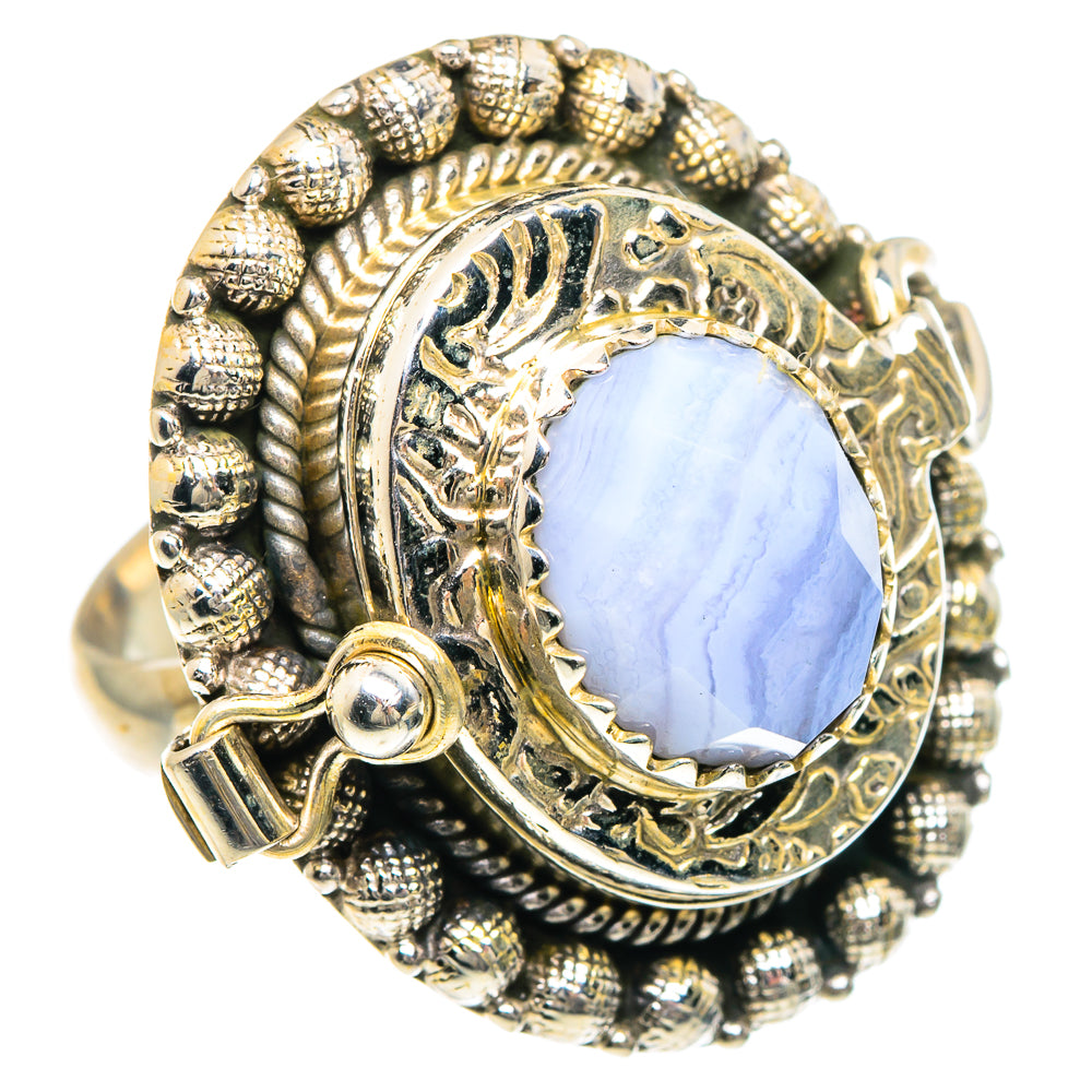 Blue Lace Agate Rings handcrafted by Ana Silver Co - RING91641