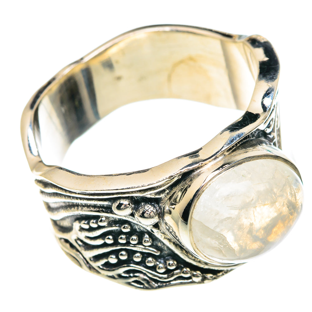 Rainbow Moonstone Rings handcrafted by Ana Silver Co - RING91642