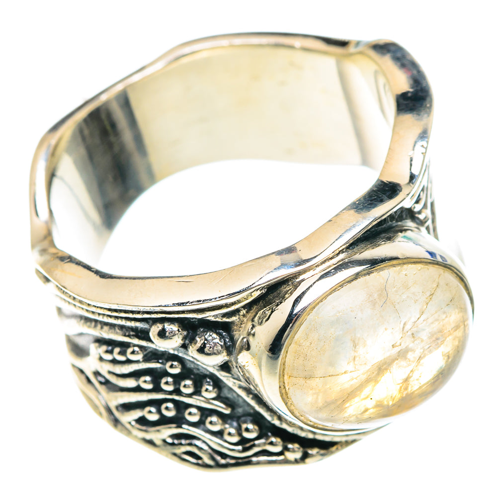 Rainbow Moonstone Rings handcrafted by Ana Silver Co - RING91679