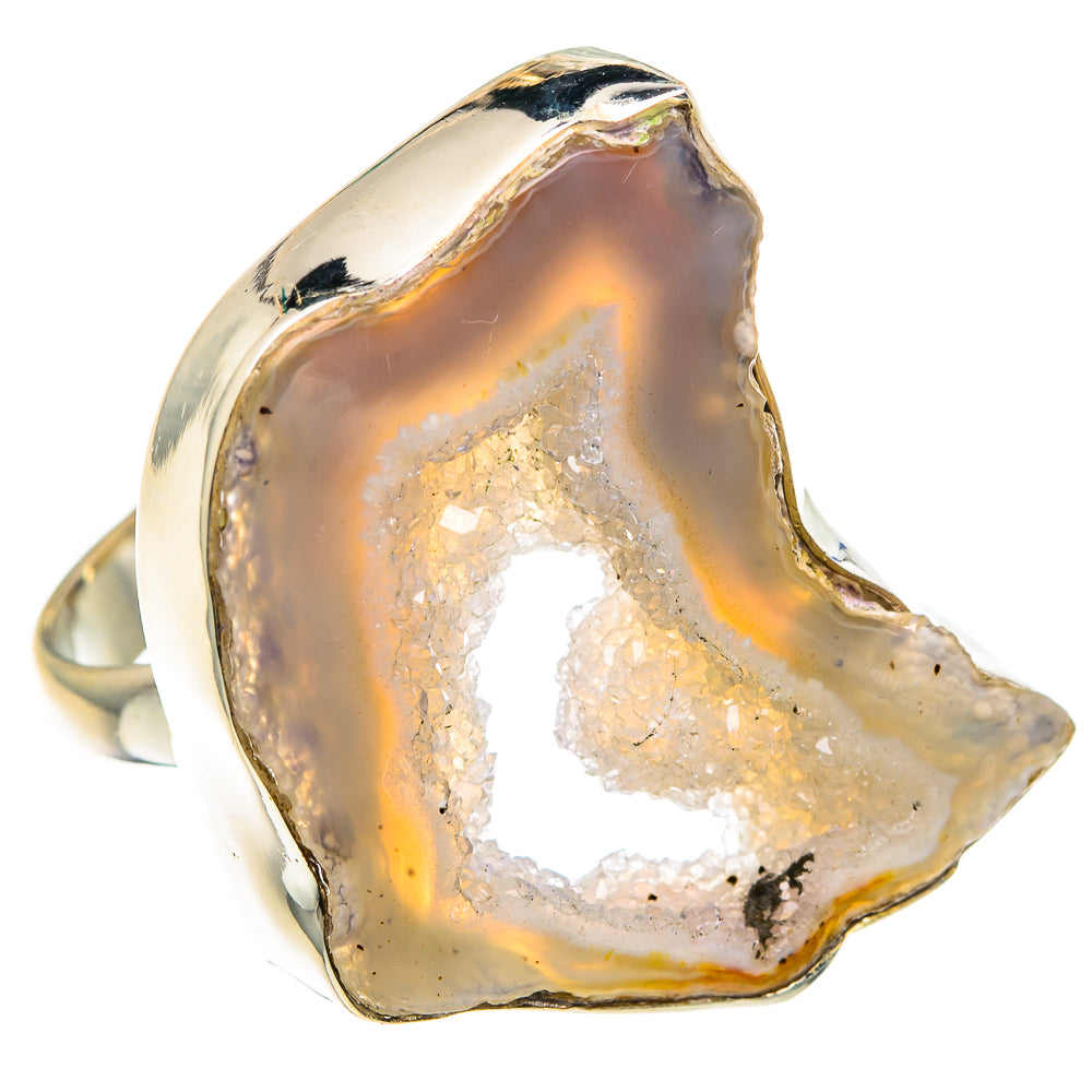 White Geode Slice Rings handcrafted by Ana Silver Co - RING91680