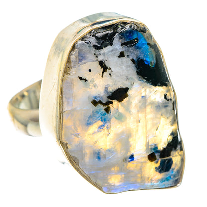 Rainbow Moonstone Rings handcrafted by Ana Silver Co - RING91682