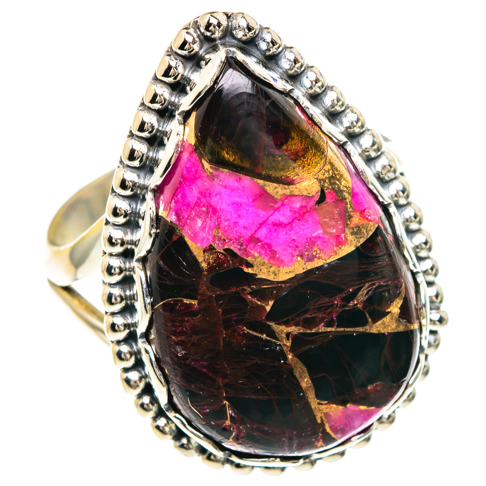 Purple Copper Composite Turquoise Rings handcrafted by Ana Silver Co - RING91711