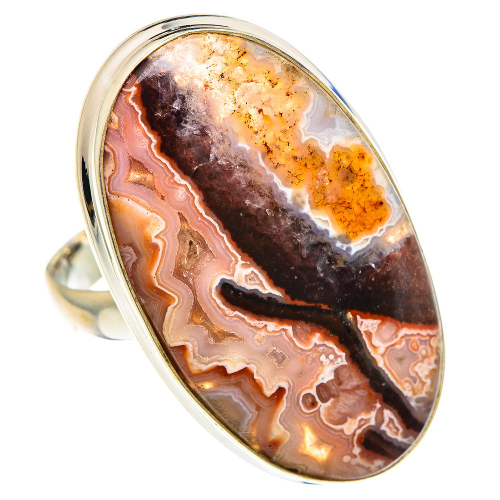 Crazy Lace Agate Rings handcrafted by Ana Silver Co - RING91722