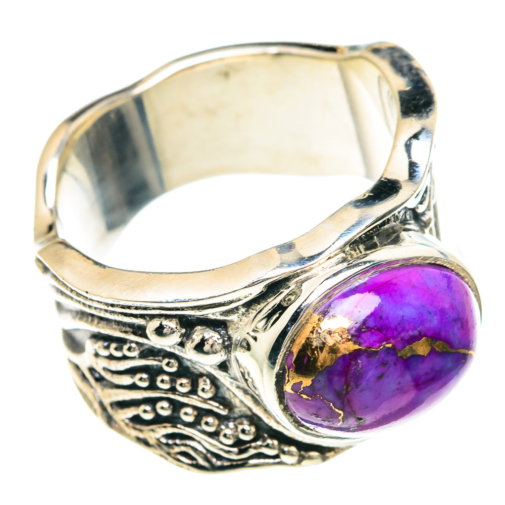 Purple Copper Composite Turquoise Rings handcrafted by Ana Silver Co - RING91731