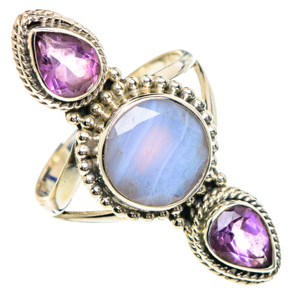 Blue Lace Agate Rings handcrafted by Ana Silver Co - RING91759