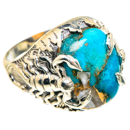 Blue Copper Composite Turquoise Rings handcrafted by Ana Silver Co - RING91780