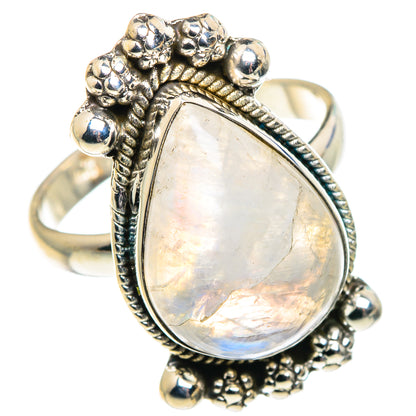 Rainbow Moonstone Rings handcrafted by Ana Silver Co - RING91830