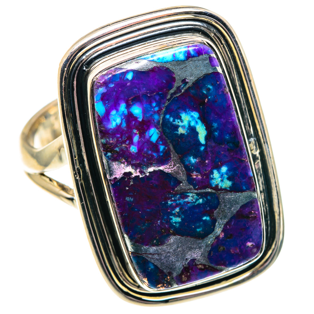 Purple Copper Composite Turquoise Rings handcrafted by Ana Silver Co - RING91853